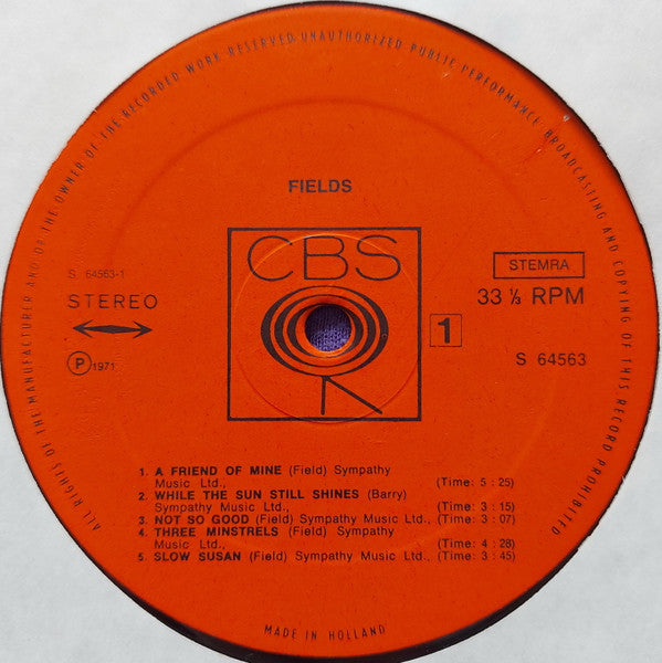 Fields (3) : Fields (LP, Album, Gat)