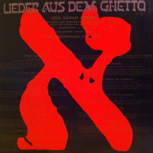 Sarah Gorby : Les Chants Du Ghetto (LP, Album, Mono, Gat)