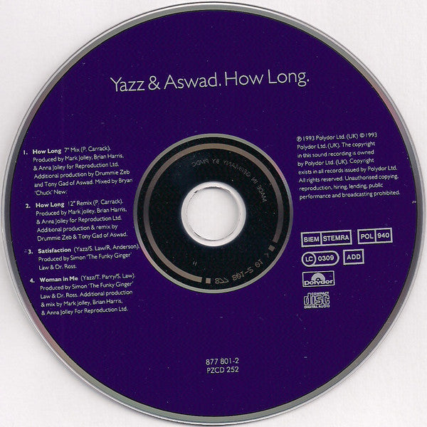 Yazz & Aswad : How Long (CD, Maxi)