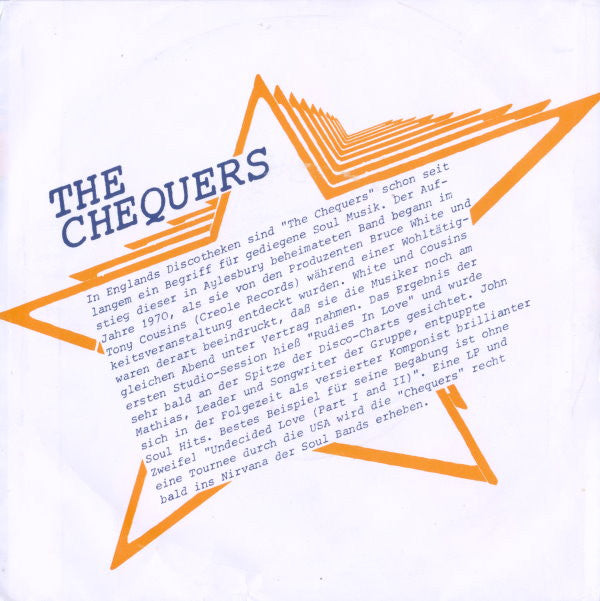 The Chequers : Undecided Love (Part 1 & 2) (7", Single)