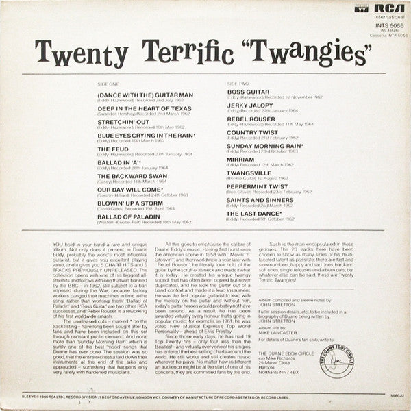 Duane Eddy : Twenty Terrific "Twangies" (LP, Comp)