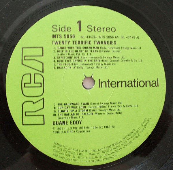 Duane Eddy : Twenty Terrific "Twangies" (LP, Comp)