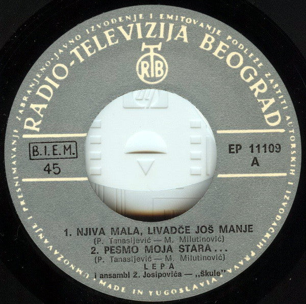 Lepa Lukić : Njiva Mala, Livadče Još Manje (7", EP)