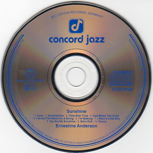 Ernestine Anderson : Sunshine (CD, Album, RE)
