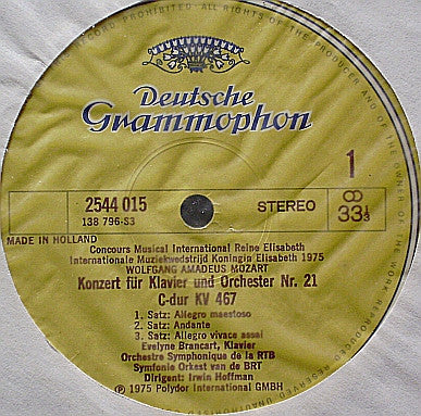 Wolfgang Amadeus Mozart : Klavierkonzerte Nr. 21 & 25 (LP)