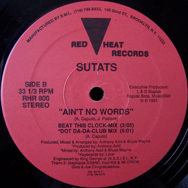 Sutats* : Ain't No Words (12")