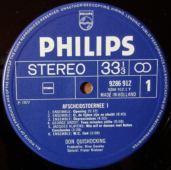 Don Quishocking : Afscheidstoernee I (2xLP, Album)