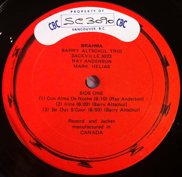 Barry Altschul Trio : Brahma (LP, Album)