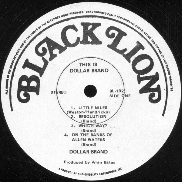 Dollar Brand : This Is Dollar Brand (LP, Album)