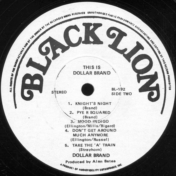 Dollar Brand : This Is Dollar Brand (LP, Album)