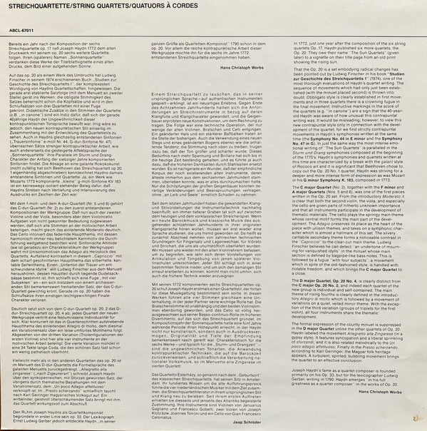 Joseph Haydn - Quartetto Esterházy : Streichquartette Op. 20 ∙ 2 & 4 (LP)