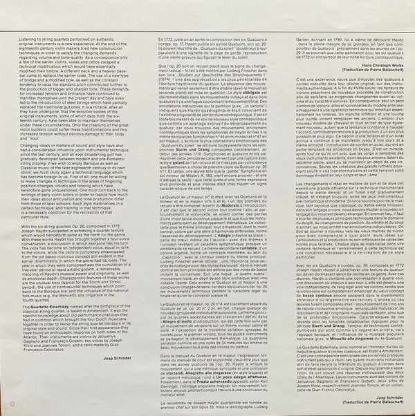 Joseph Haydn - Quartetto Esterházy : Streichquartette Op. 20 ∙ 2 & 4 (LP)