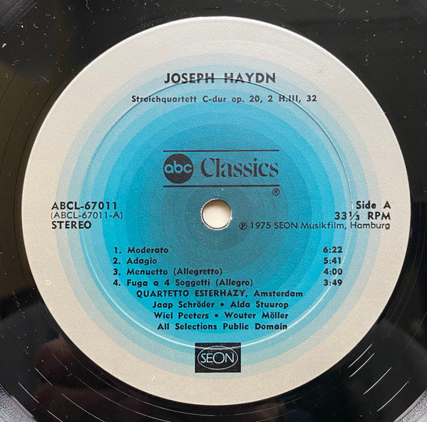 Joseph Haydn - Quartetto Esterházy : Streichquartette Op. 20 ∙ 2 & 4 (LP)