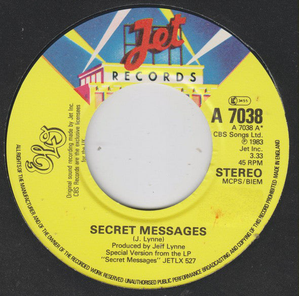 Electric Light Orchestra : Secret Messages (7", Single, Lar)