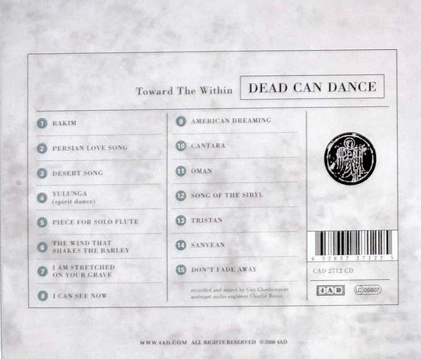 Dead Can Dance : Toward The Within (CD, Album, RE, RM)