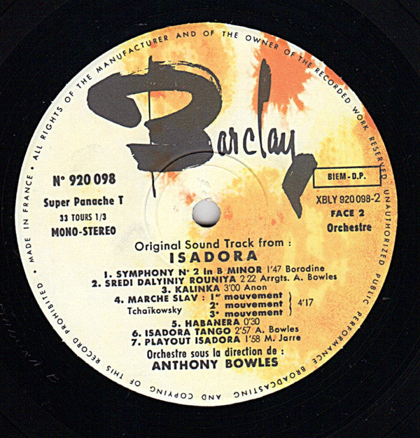 Maurice Jarre : Isadora (LP, Album)