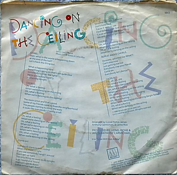 Lionel Richie : Dancing On The Ceiling (7", Single)
