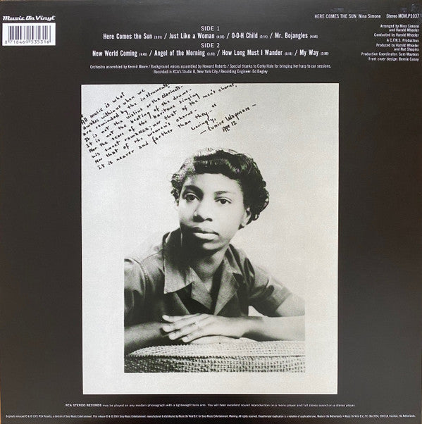 Nina Simone : Here Comes The Sun (LP, Album, RE, RM, RP, 180)