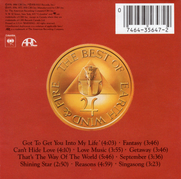 Earth, Wind & Fire : The Best Of Earth Wind & Fire Vol. I (CD, Comp, RE, Son)