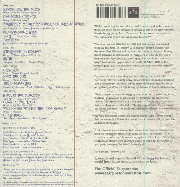 Fairport Convention : Who Knows? (1975 The Woodworm Archives - Vol. One) (2xLP, 160)