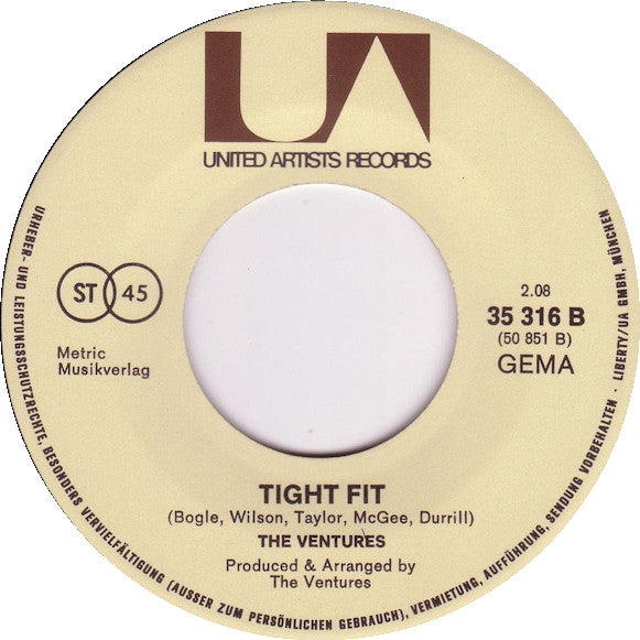 The Ventures : Theme From "Shaft" / Tight Fit (7", Single)
