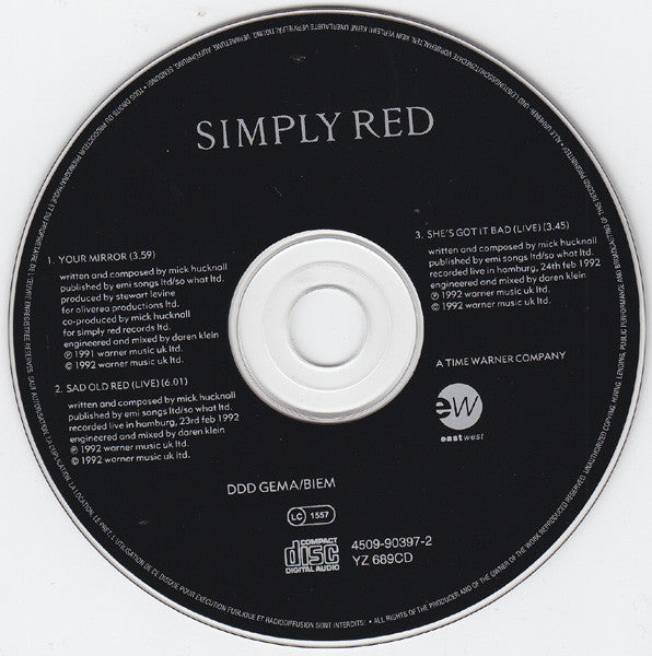 Simply Red : Your Mirror (CD, Maxi)
