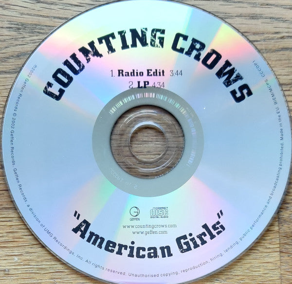Counting Crows : American Girls (CD, Maxi, Promo)