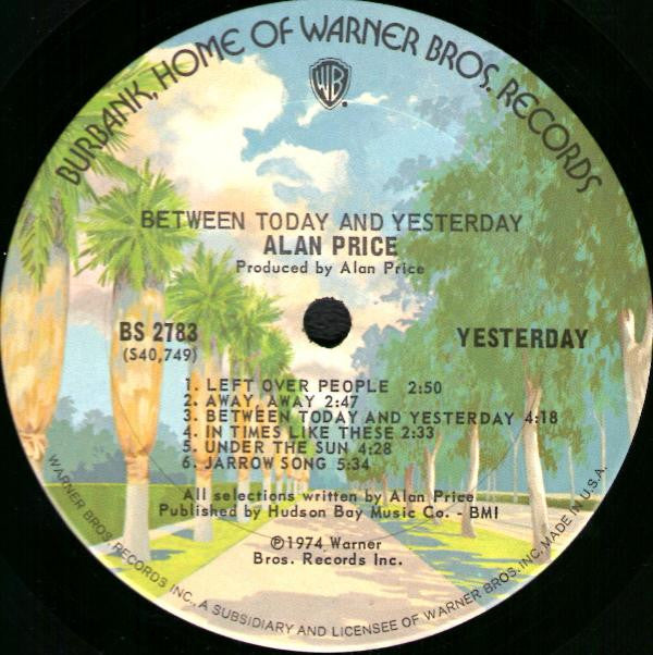 Alan Price : Between Today And Yesterday (LP, Album, Pit)