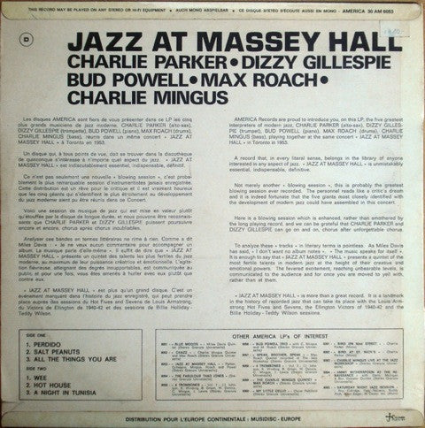 Charlie Parker • Dizzy Gillespie • Bud Powell • Max Roach • Charlie Mingus* : Jazz At Massey Hall (LP, Album, RE)