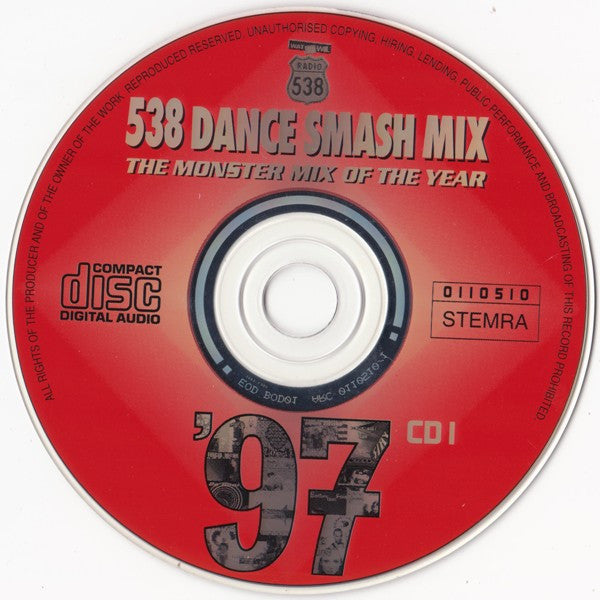 Various : 538 Dance Smash Mix '97 (2xCD, Mixed)