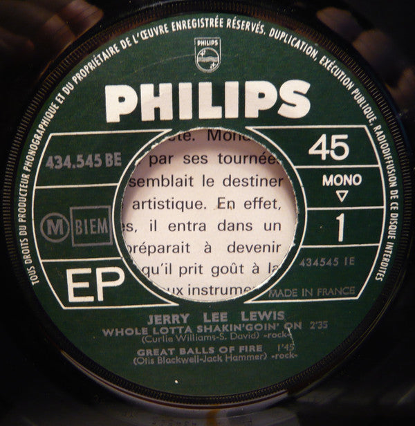 Jerry Lee Lewis : Whole Lotta Shakin' Goin' On (7", EP, Mono, RE)