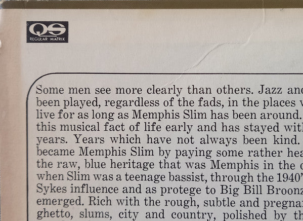 Memphis Slim : Volume II (LP, Quad, RE)