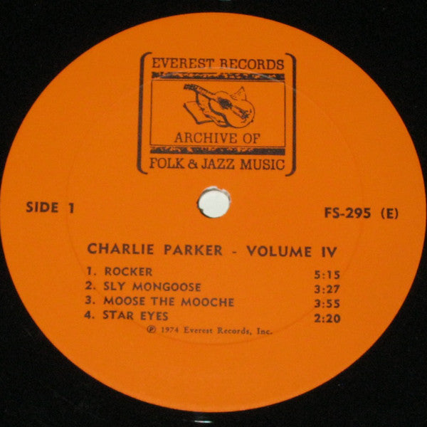 Charlie Parker : Charlie Parker Volume IV (LP, Album, RE)