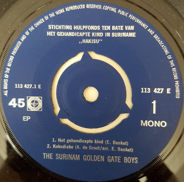 Suriname Golden Gate Boys o.l.v. Eddy Banket : Muziek Uit De West (7", EP, Mono)