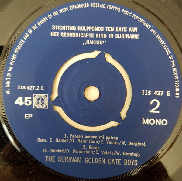 Suriname Golden Gate Boys o.l.v. Eddy Banket : Muziek Uit De West (7", EP, Mono)