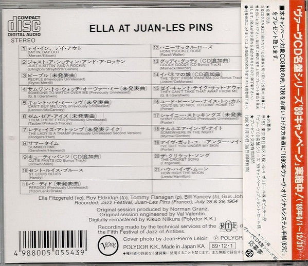 Ella Fitzgerald : Ella At Juan-Les-Pins (CD, Album, RE, RM)
