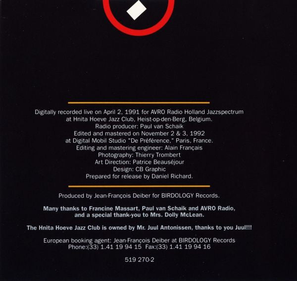 Jackie McLean : The Jackie Mac Attack - Live (CD, Album)