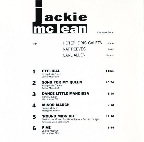 Jackie McLean : The Jackie Mac Attack - Live (CD, Album)