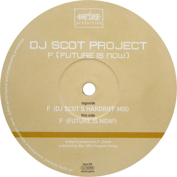 DJ Scot Project : F (Future Is Now!) (12")