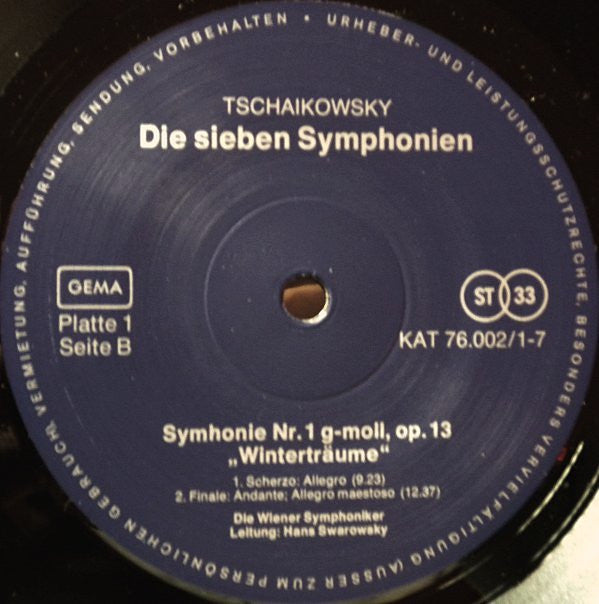 Pyotr Ilyich Tchaikovsky : Sieben Symphonien (7xLP + Box)