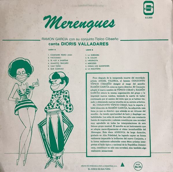 Ramon Garcia Con Su Conjunto Tipico Cibaeño* Canta Dioris Valladares : Merengues (LP, Album)
