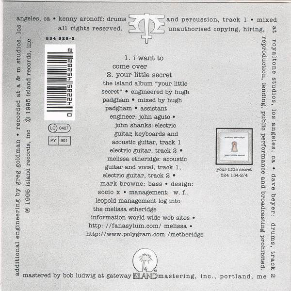 Melissa Etheridge : I Want To Come Over (CD, Single, Car)