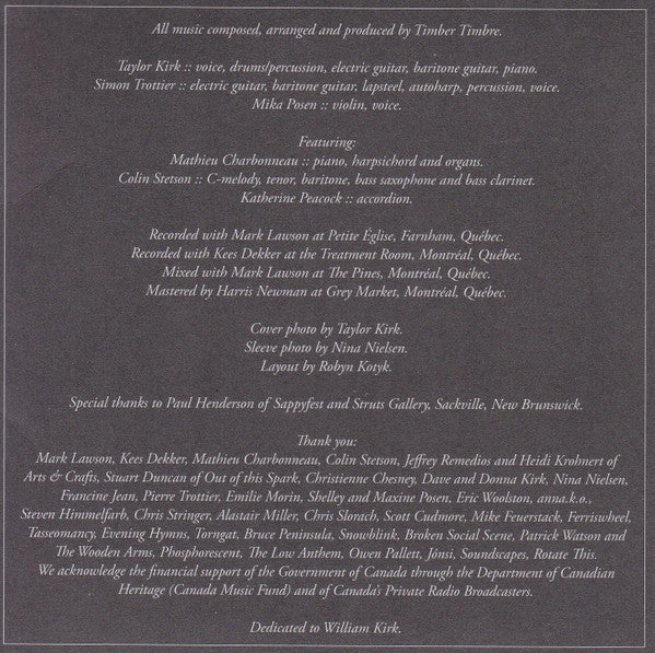 Timber Timbre : Creep On Creepin' On (CD, Album)