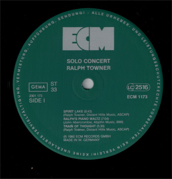 Ralph Towner : Solo Concert (LP, Album)