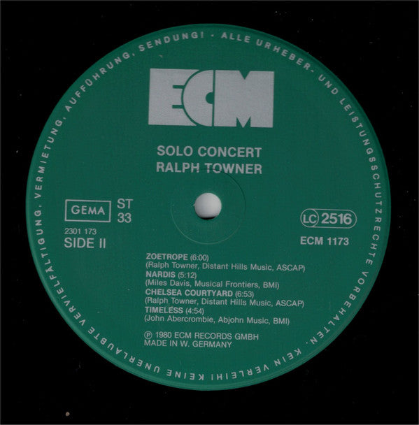 Ralph Towner : Solo Concert (LP, Album)