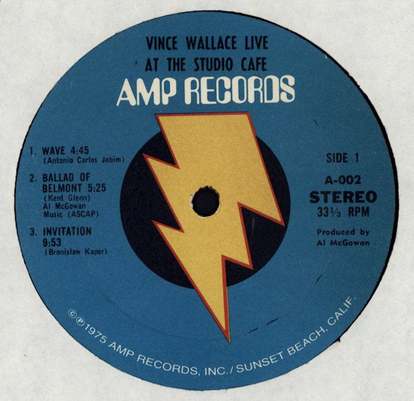 Vince Wallace : Live! At The Studio Cafe (LP)