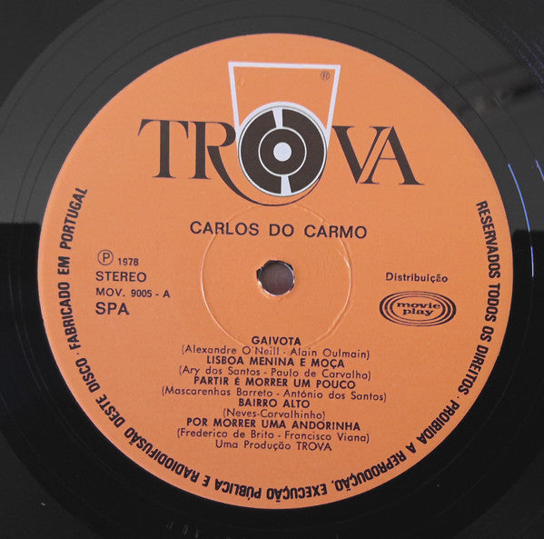 Carlos do Carmo : Dez Fados Vividos (LP, Album)