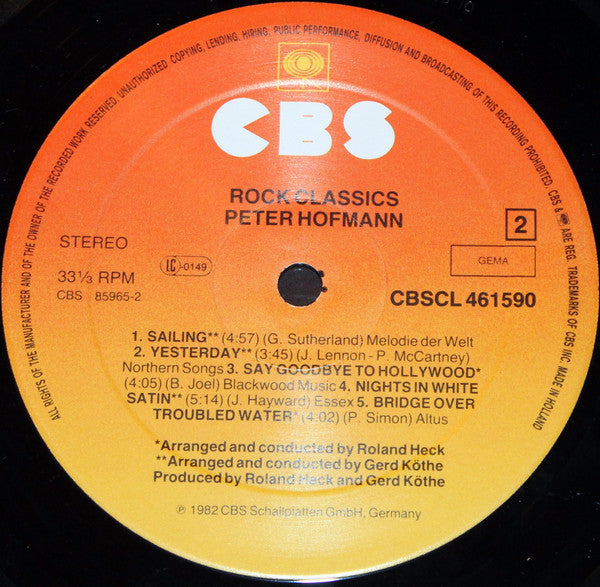 Peter Hofmann : Rock Classics (LP, Club)