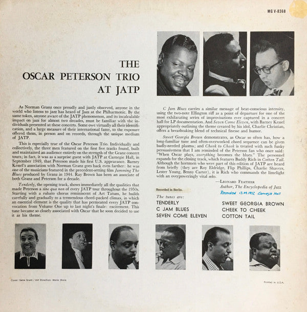 The Oscar Peterson Trio : At JATP (LP, Album)