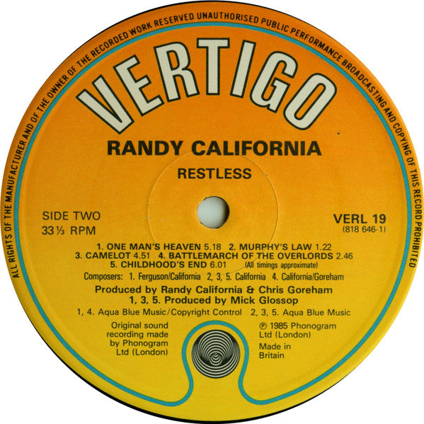 Randy California : Restless (LP, Album)